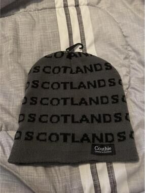 Scotland Beanie Couthie Brand Grey Black 100% Polyester Size One Size Fits Most